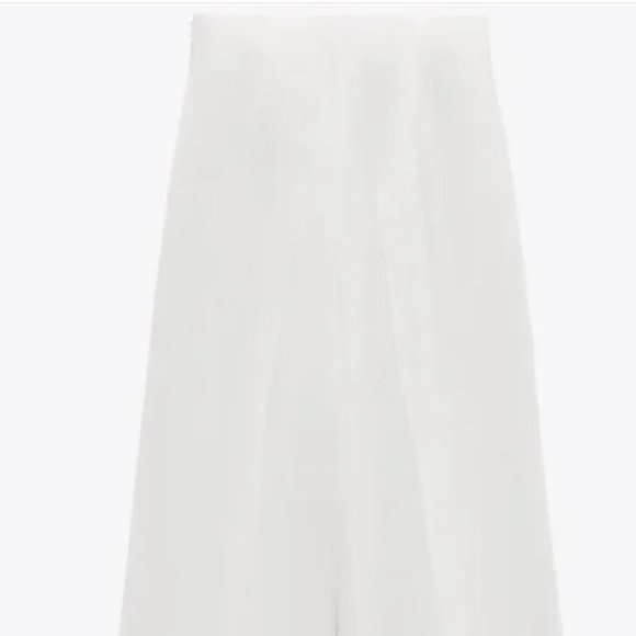 ZARA Culottes Wide Leg Trousers - White | 2242/878/712 - Size L - Picture 6 of 7